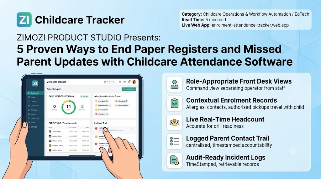 Childcare Operators Eliminate Front-Desk Admin with an Enrolment and Attendance Tracker