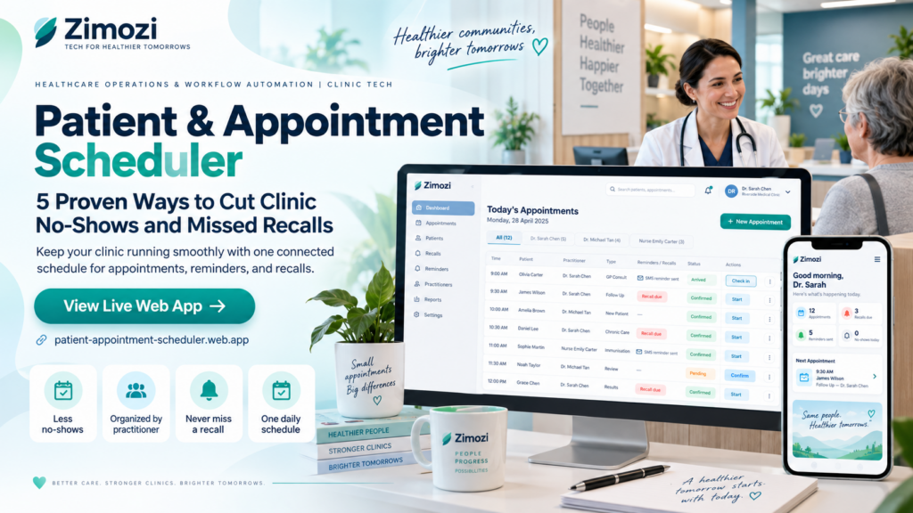 Clinic Appointment Scheduler Singapore dashboard