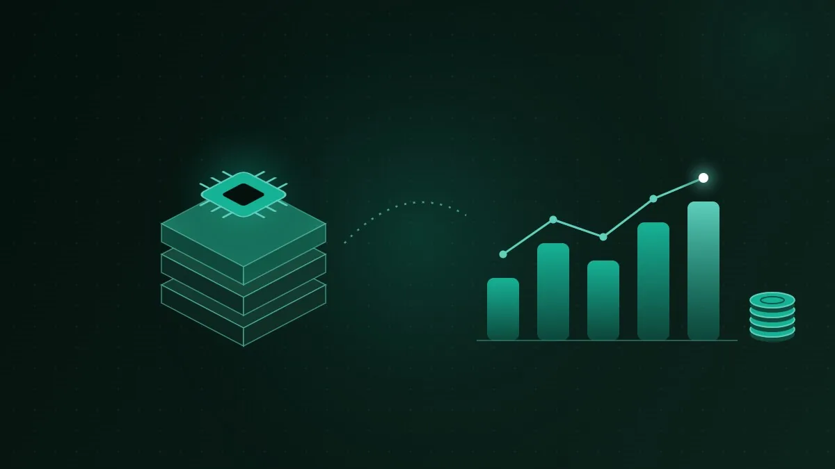 Cost to build an AI MVP illustrated with product layers, an AI chip and budget bars